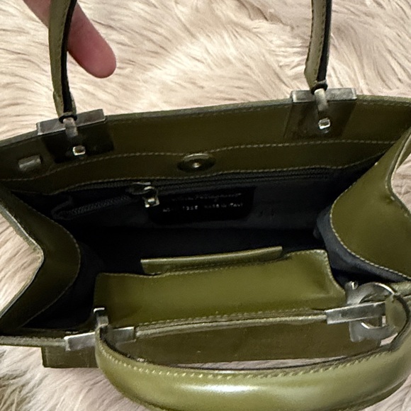 Vintage Salvatore Ferragamo Olive Green Women's Handbag mini - Picture 5 of 10